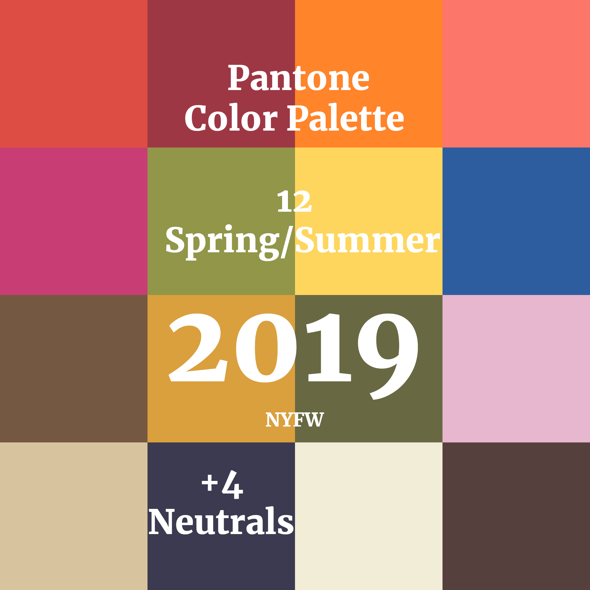PANTONE SpringSummer 2019 NYFW Color Palette square