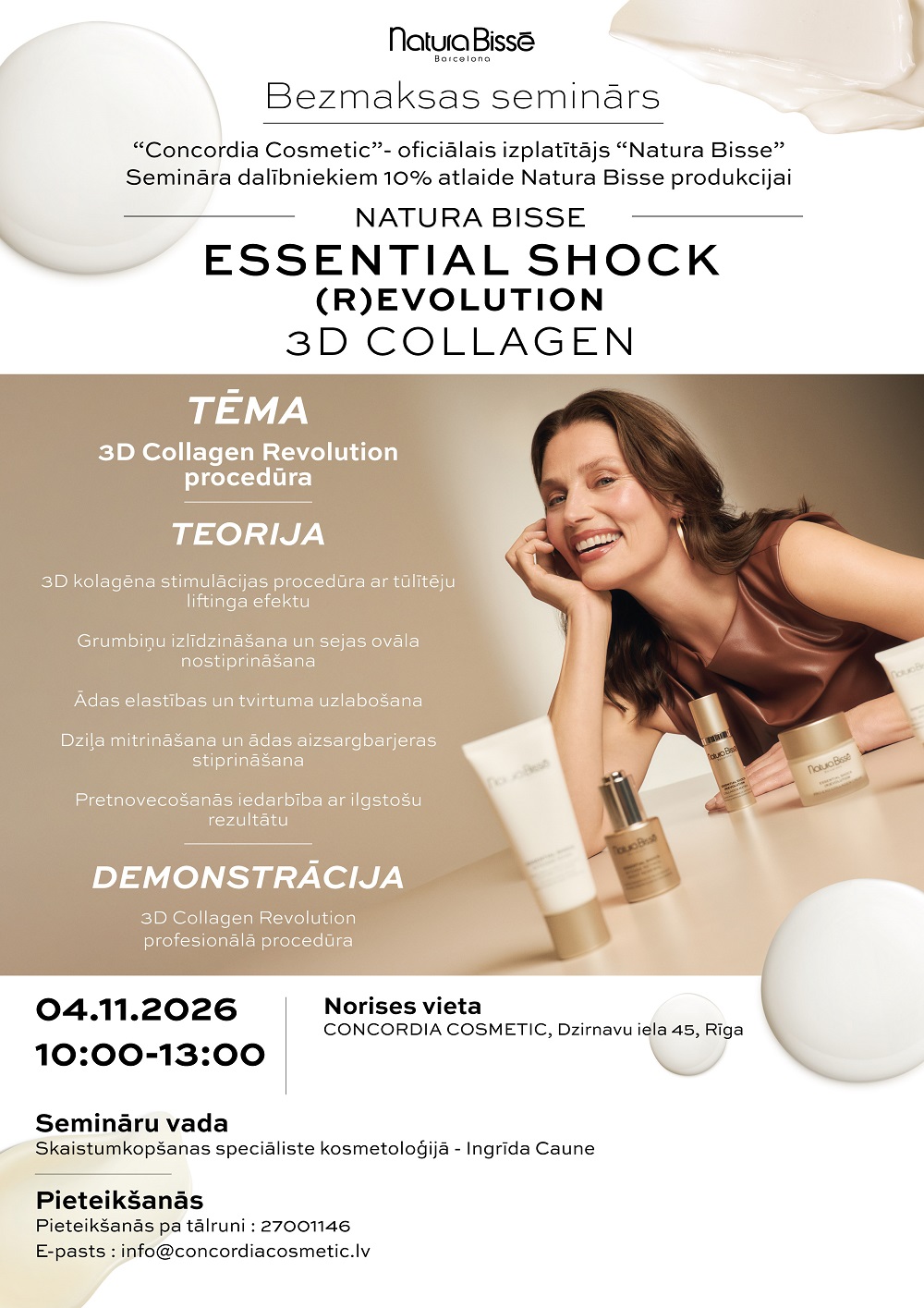04 11 2026 seminars natura bisse essentail shock 3d collagen bezmaksas